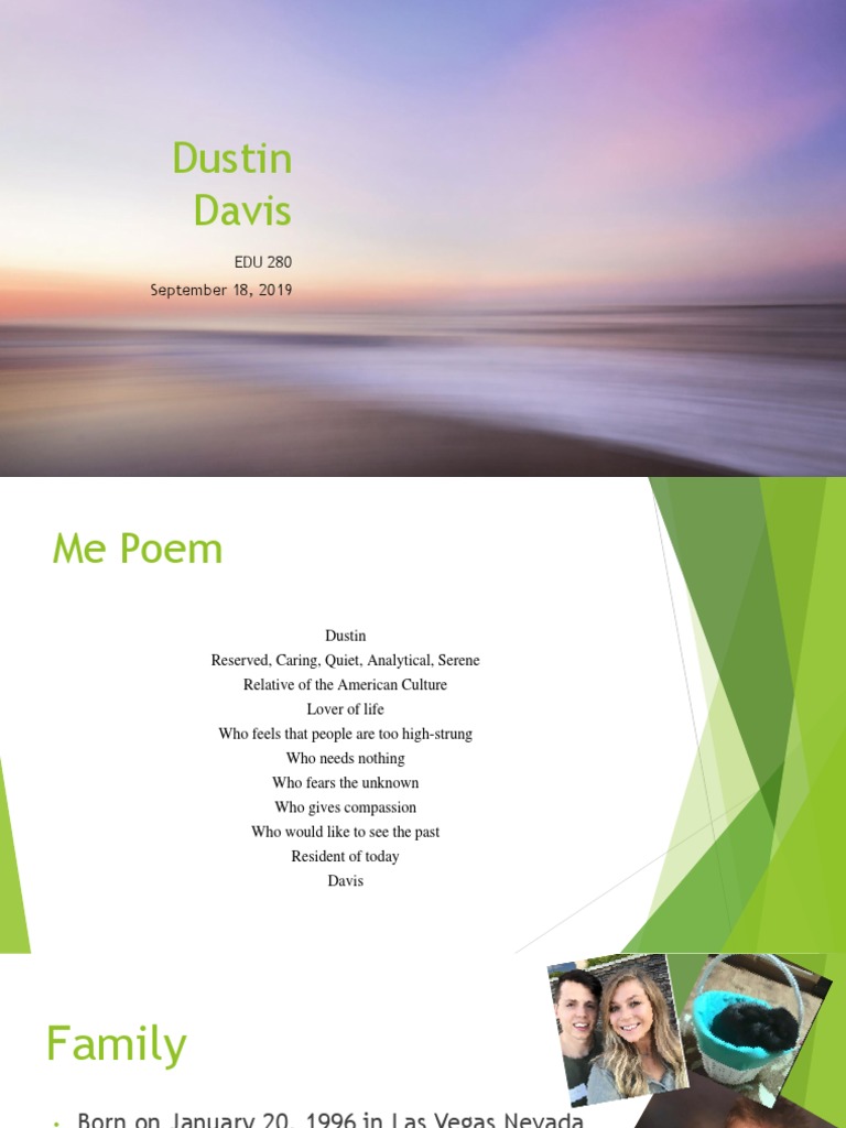 Personal Reflection: Me Poem by Dustin Davis | PDF | Social Science
