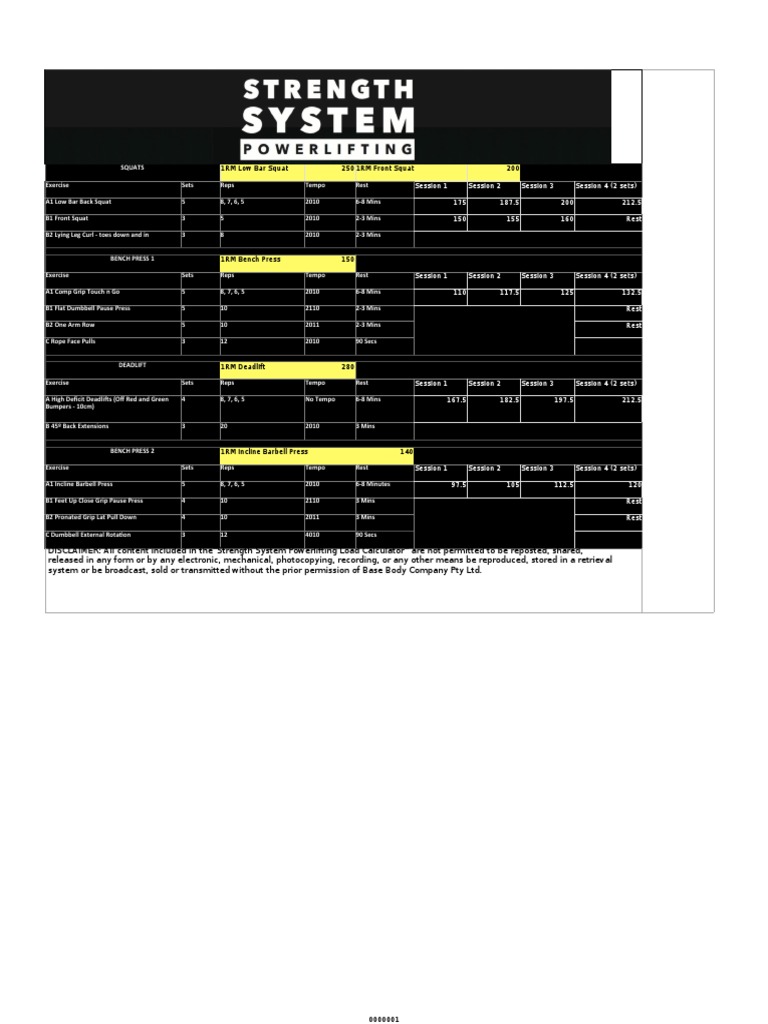 Powerlifting Training Program Overview | PDF | Games Of Physical Skill ...