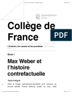 Max Weber et l’histoire contrefactuelle