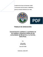 Caracterización Cualitativa y Cuantitativa de Los Desechos y Residuos Sólidos de Las Aldeas de Mo