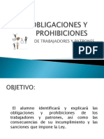 OBLIGACIONES Y PROHIBICIONES en Las Relaciones Del Trabajo PDF