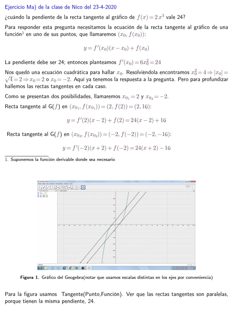 Ejercicio De Matematica Recta Tangente Pdf