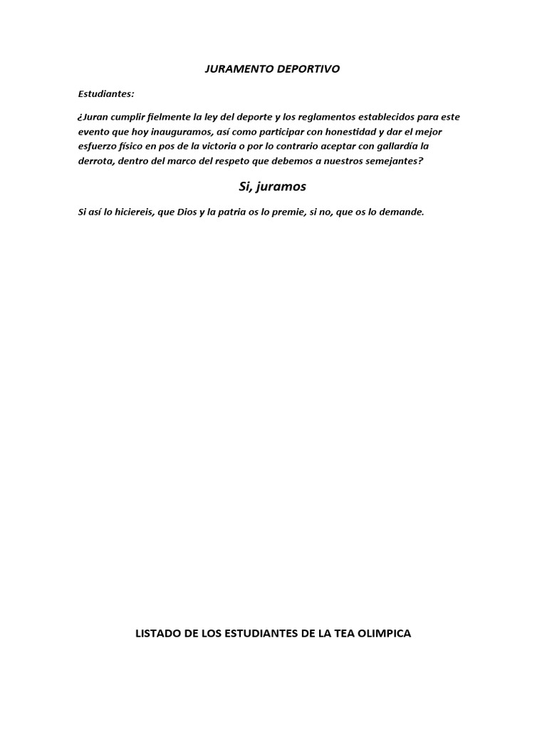 Juramento Deportivo PDF