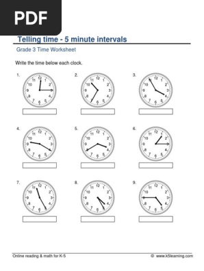 Telling Time Worksheets Pdf