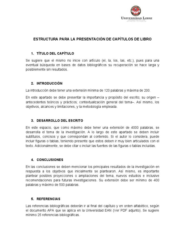 Estructura de Capítulos para Libros | PDF | Estudios de idiomas extranjeros