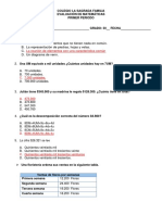 Examen de 3° Primer Periodo