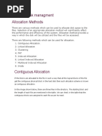 File and Disk Managment Allocation Methods