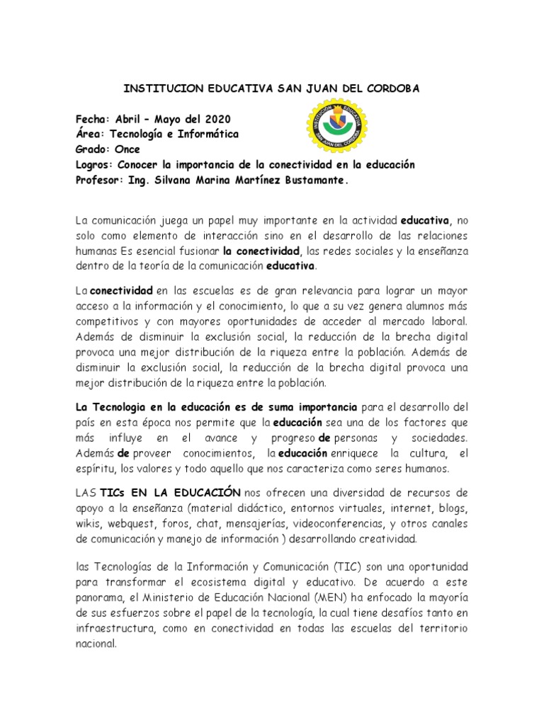 Tecnologia e Informatica Grado 11 | PDF | Tecnología de información y ...