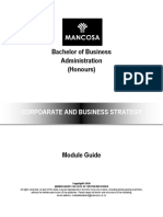 BBA Honours Corporate and Business Strategy January 2020 PDF