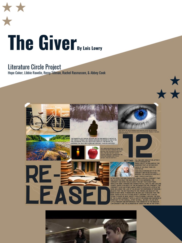 Literature Circle Presentation PDF The Giver