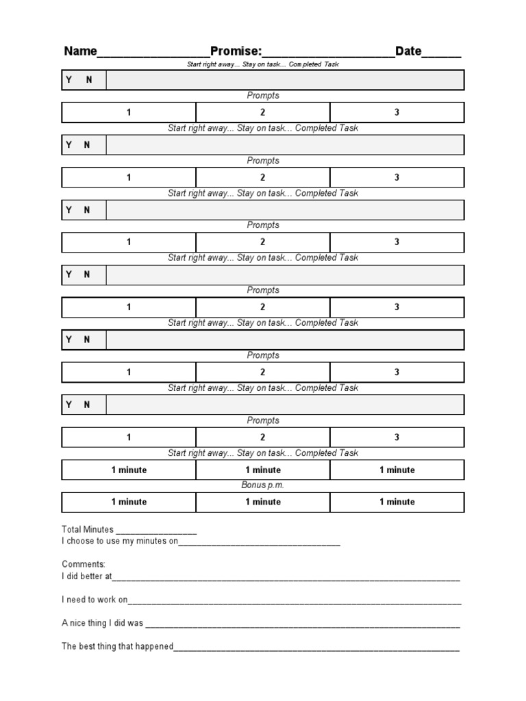 Task Completion Tracking Template | PDF