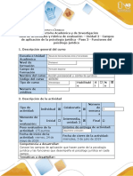 Guía de Actividades y Rúbrica de Evaluación - Unidad 2 - Campos de Aplicación de La Psicología Jurídica - Paso 3 - Funciones Del Psicólogo Jurídico