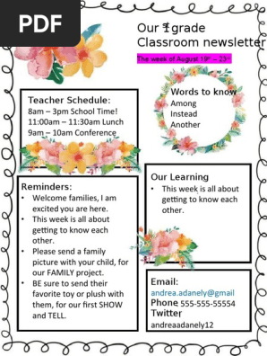 classroom newsletter
