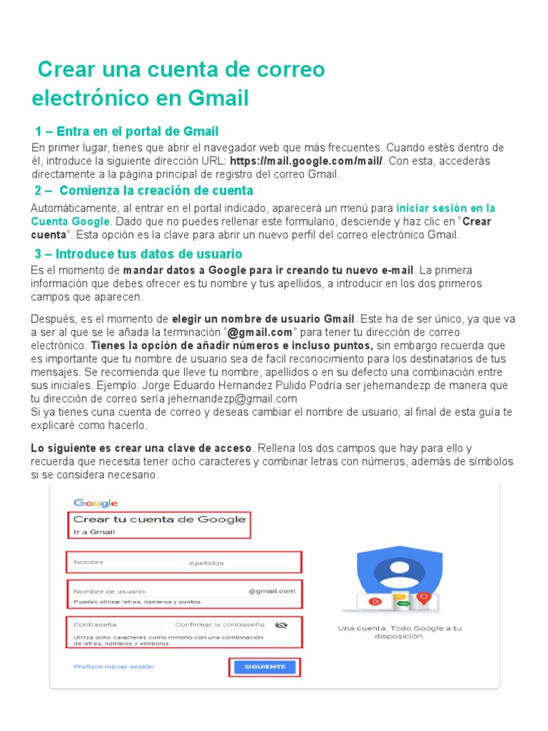 Cómo crear una cuenta en Gmail | PDF | Gmail | Android (sistema operativo)