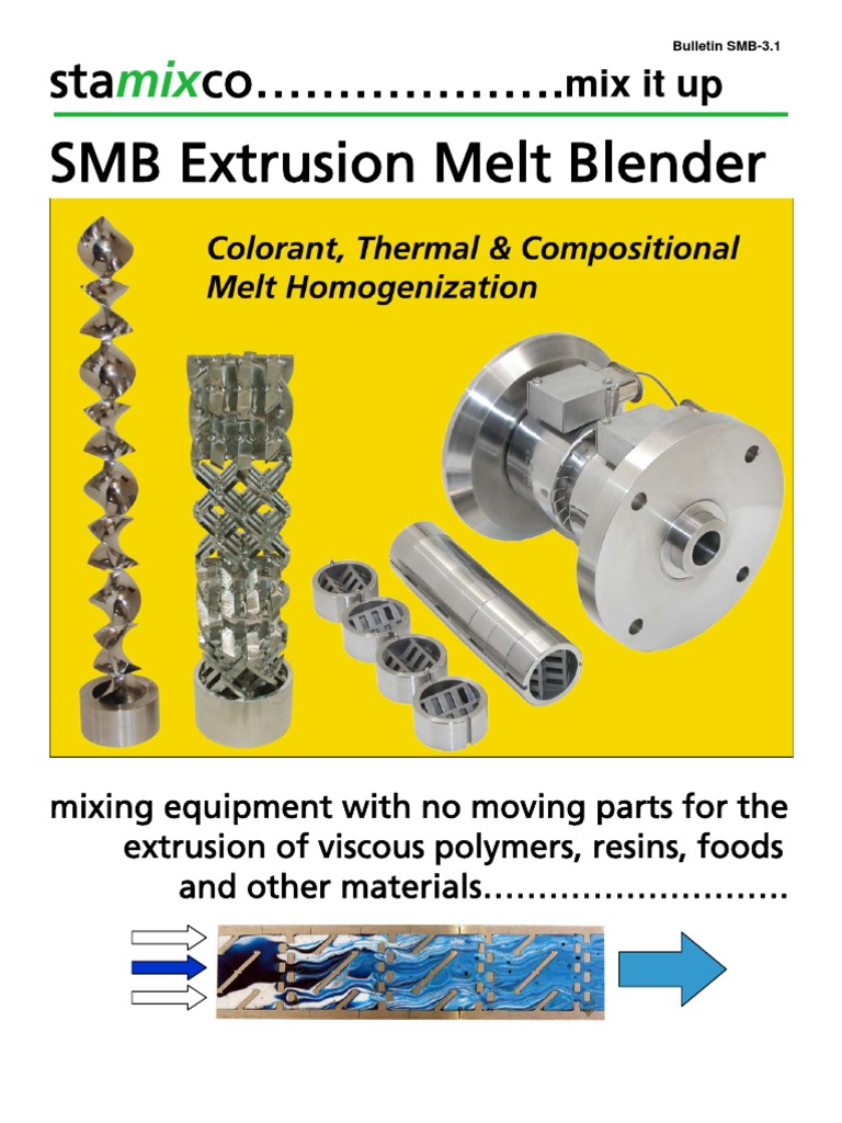 PDF 04 0 Extrusion Static Mixer Technical Bulletin PDF Extrusion