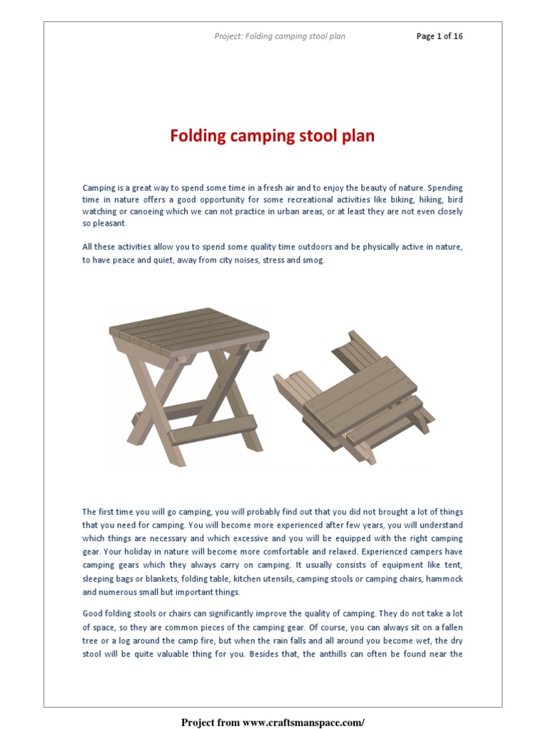 Camping Stool Plan PDF PDF Wood Camping
