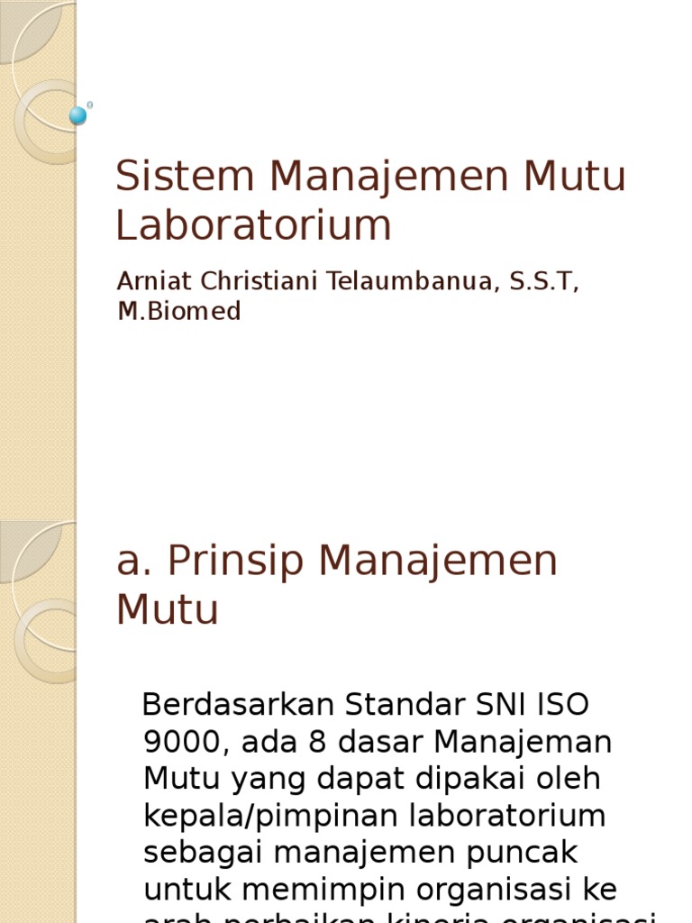 Prinsip dan Kebijakan Mutu Laboratorium | PDF | Bisnis