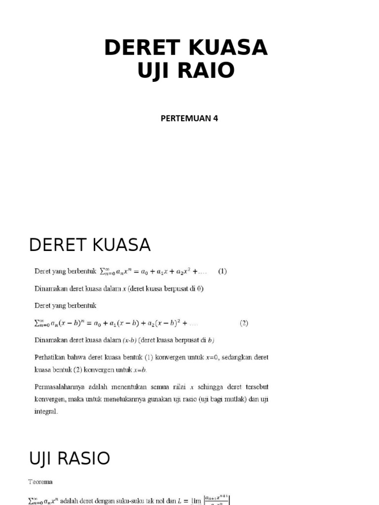 4 Deret Kuasa Uji Rasio | PDF