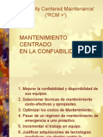 'Reliability Centered Maintenance' ('RCM +') : Mantenimiento Centrado en La Confiabilidad