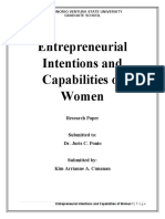 Entrepreneurial Intentions and Capabilities of Women