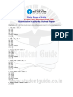 SBI Clerk Exam 2009 Quantitative Aptitude Solved Paper