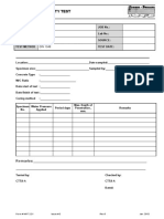 Water Permeability Test Data Sheet: Remarks