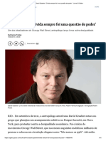 David Graeber 'Dívida sempre foi uma questão de poder'