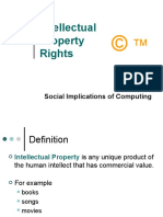 Intellectual Property Rights: CSCI 327 Social Implications of Computing