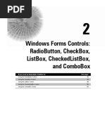 Windows Forms Controls: Radiobutton, Checkbox, Listbox, Checkedlistbox, and Combobox