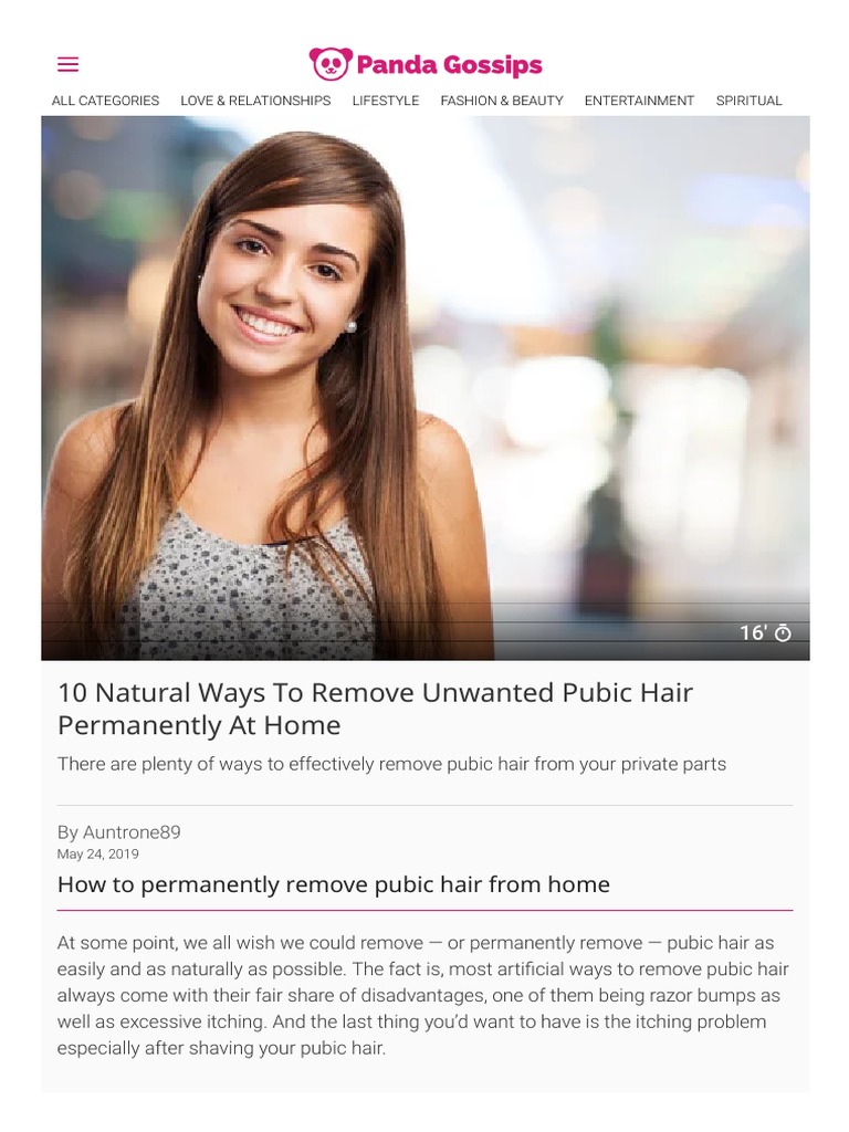 10 Natural Ways To Remove Unwanted Pubic Hair Permanently At Home104944 Pdf Hair Removal Hair