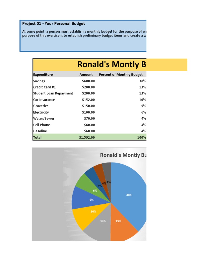 My Budget | PDF | Pie Chart | Microsoft Excel