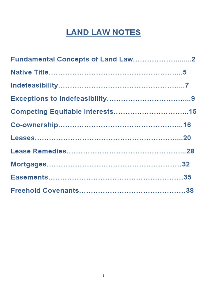 Land Law Exam Notes A Comprehensive Guide to Key Concepts and