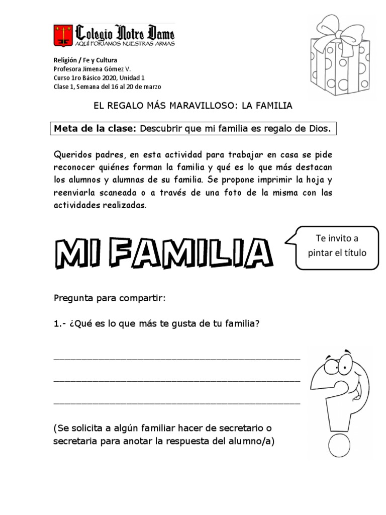 La familia, un regalo de Dios | PDF
