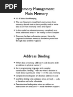 Memory Management: Main Memory