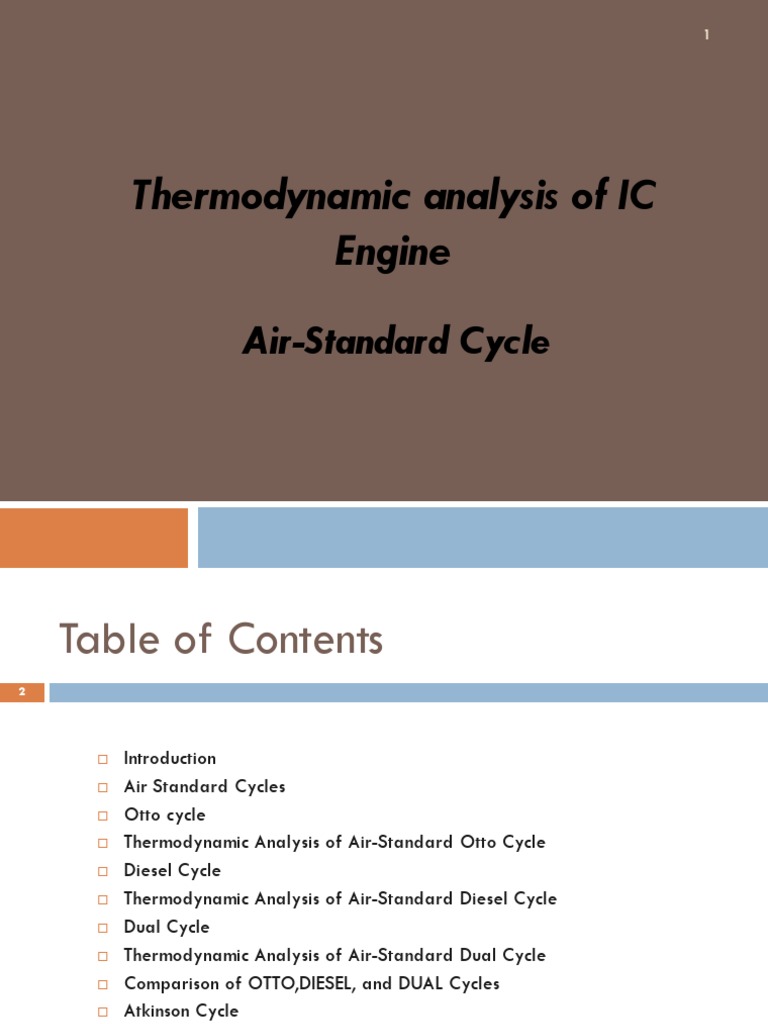Thermodynamic Analysis of IC Engine Cycles | PDF | Internal Combustion ...