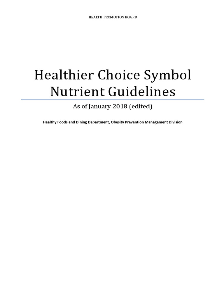Singapore Healthier Choice Guidelines | PDF | Whole Grain | Flour