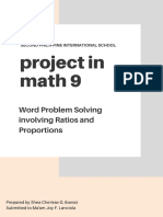 Project in Math 9: Word Problem Solving Involving Ratios and Proportions