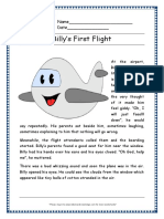Billys First Flight Grade 1 Comprehension