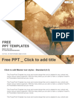 Wild Forest Landscape of A Red Deer in The Mist PowerPoint Templates Standard