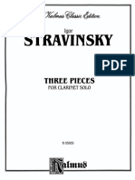 STRAVINSKY Three Pieces For Solo Clarinet