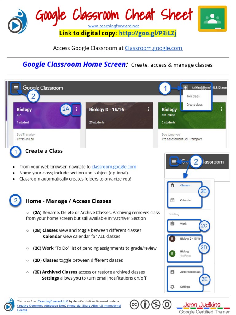 Google Classroom Cheat Sheet Guide | PDF | Communication | Software