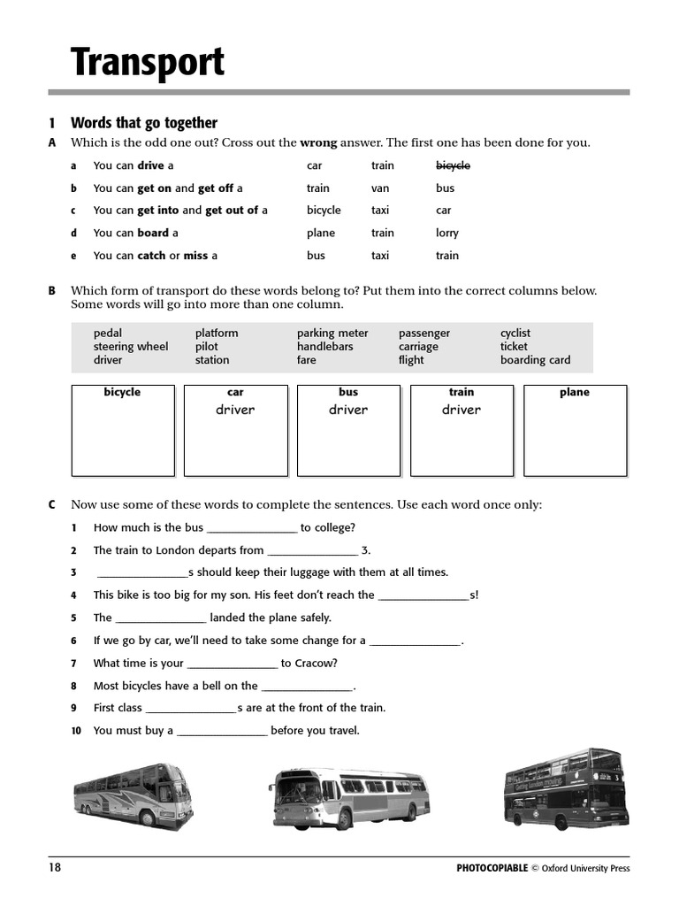 Transport Vocabulary and Discussion | PDF | Train | Car