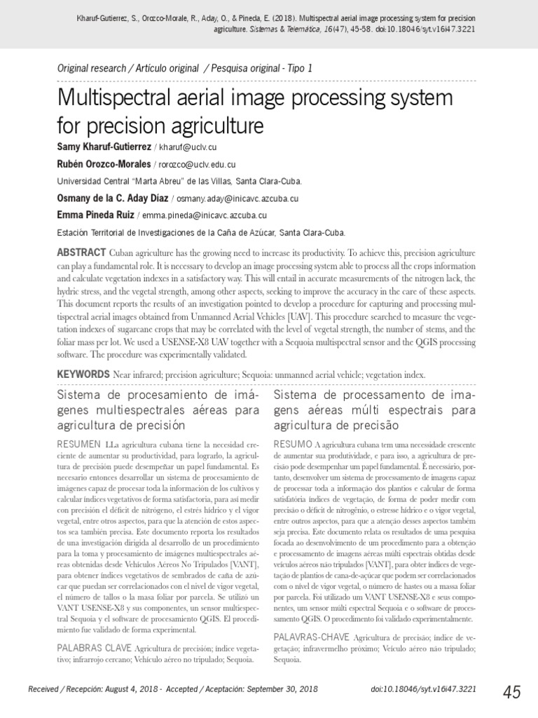 Multispectral Image Processing