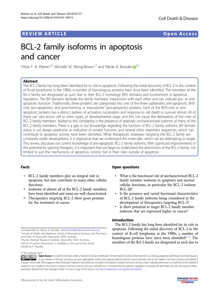 2019 Article 1407 | PDF | Bcl 2 | Apoptosis