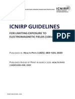 Icnirp Guidelines: FOR Limiting Exposure TO Electromagnetic Fields (100 H 300 GH)