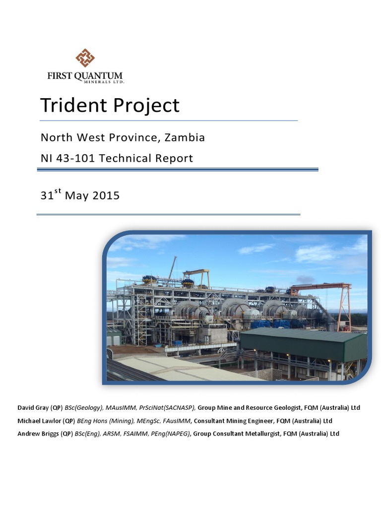 Trident Project Techrep 05312015 Pdf Mining Minerals