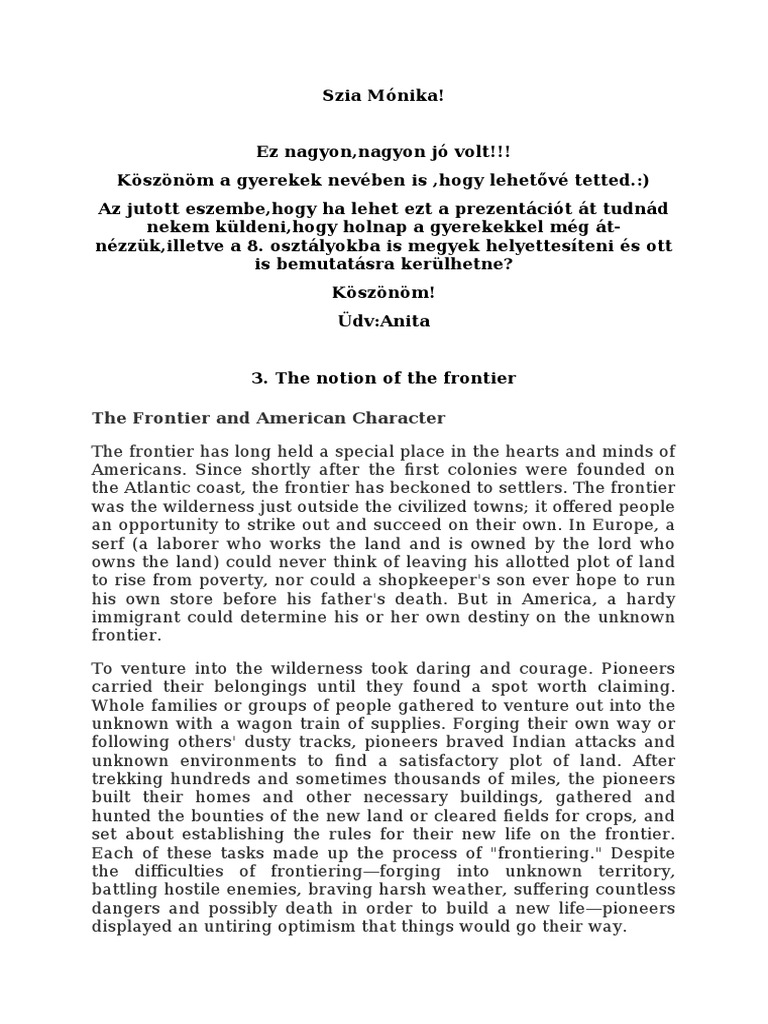 The American Frontier's Impact on Culture | PDF | American Frontier ...