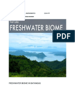 Freshwater Biome in Batangas: Delantar Japheth Bsed-Mathematics 2:30-4 TF Ecology Assignment: World Biomes