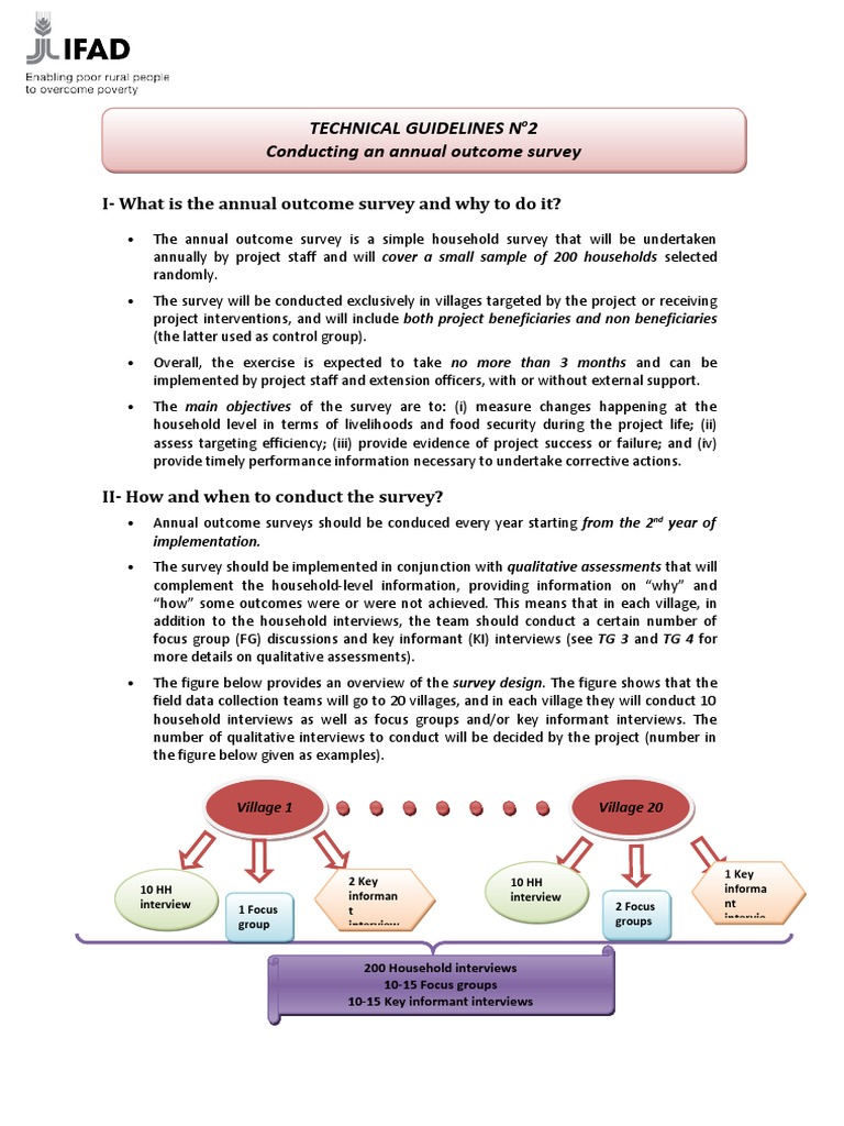 Annual Outcome Survey Guidelines | PDF | Survey Methodology | Sampling ...