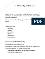 Comte's Hierarchy of Sciences